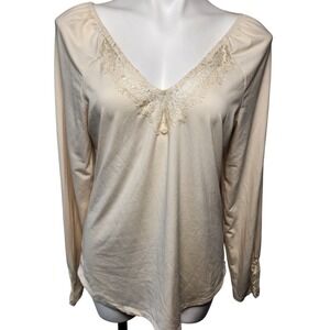 Bohemian long sleeve lace detail blouse V-Neck Daytrip XL